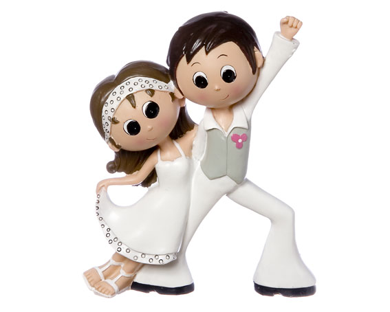 Novios para tarta Disco White Novios para tarta Disco White