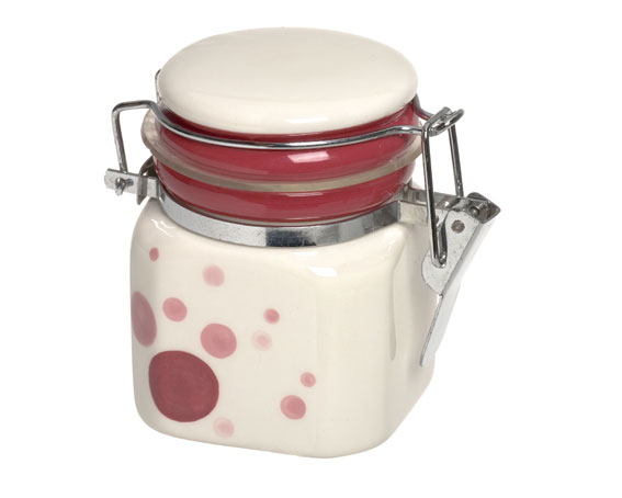 Tarro con topos rosa